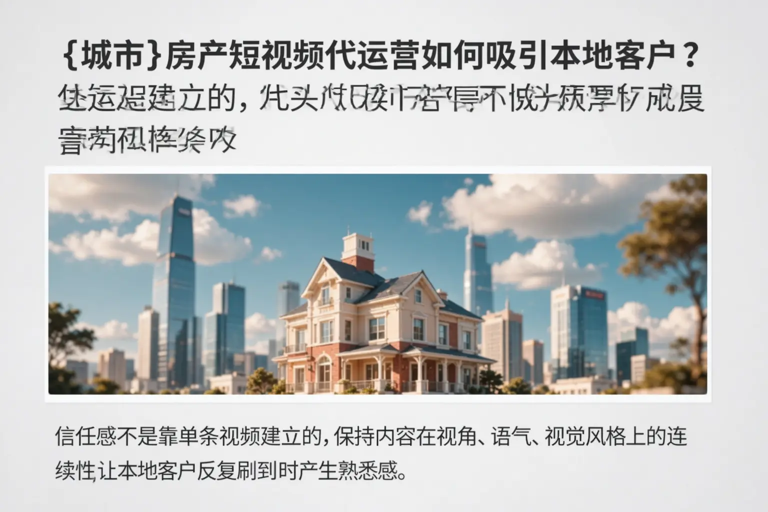 木垒房产短视频代运营如何吸引本地客户?